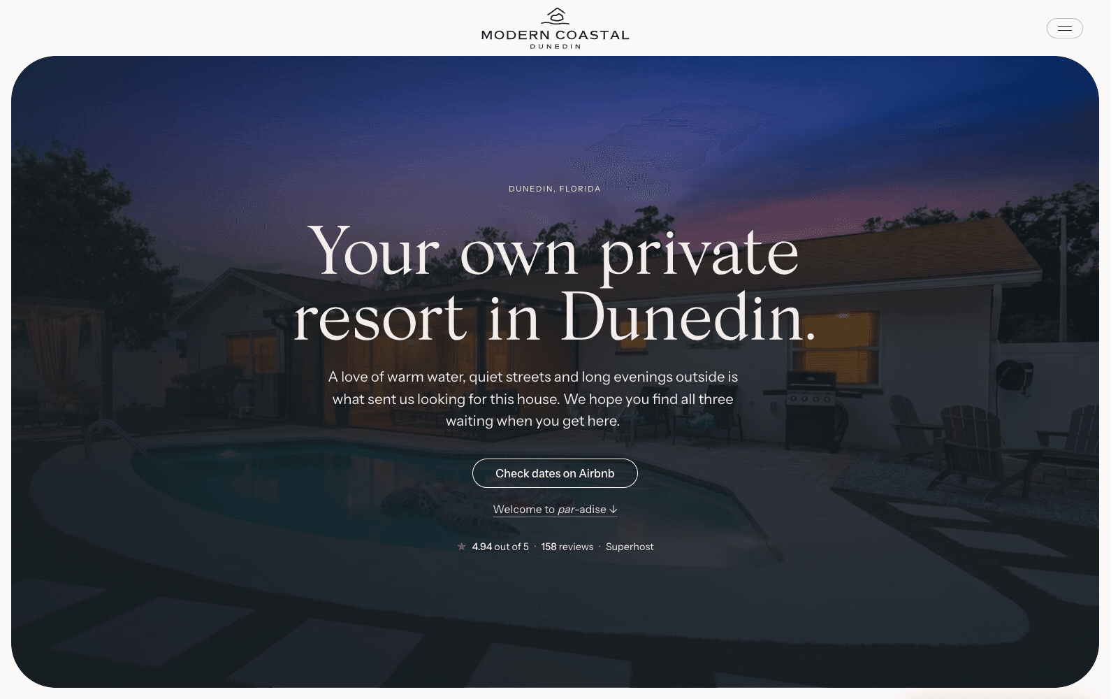 modern coastal resort — site